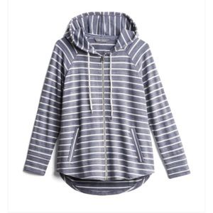 Market & Spruce Mavian High Low Zip Up Hooded Knit